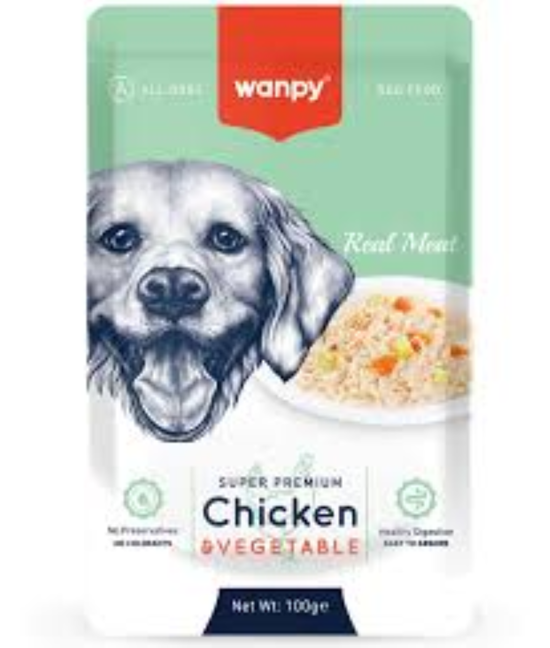 WANPY DOG CHICKEN & VEG POCH 100G RA-06